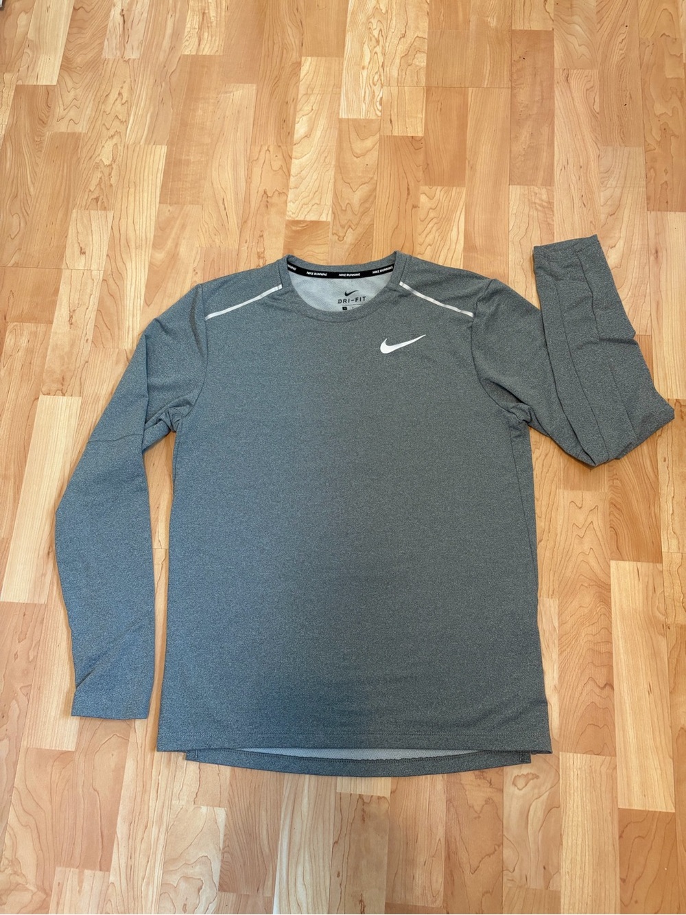 Nike Long Sleeve Dri-FIT Crew in Charcoal Gray